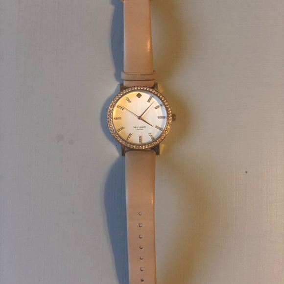 Kate Spade Women\'s \'Metro\' Crystal Leather Watch main image 4